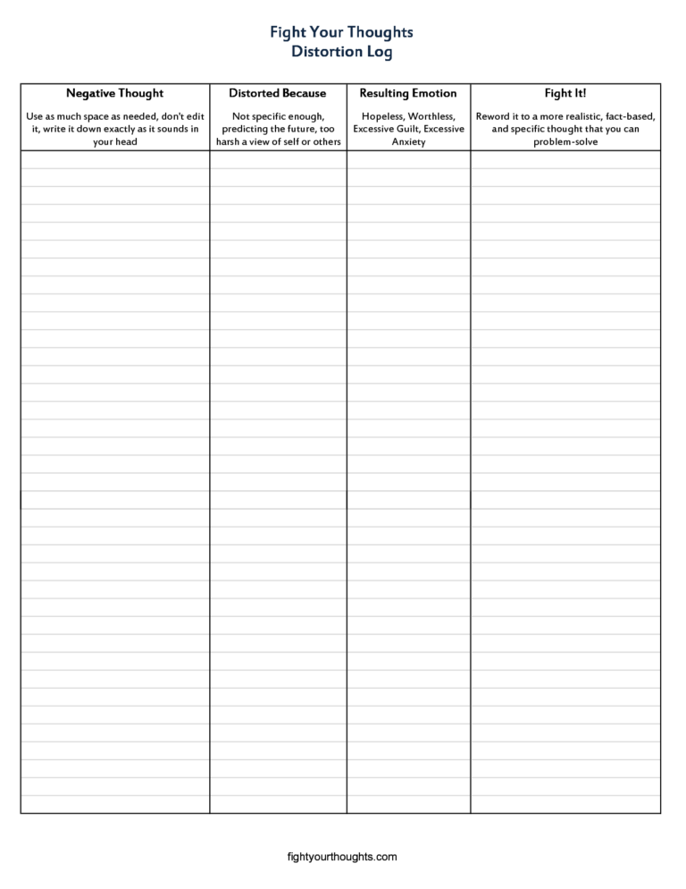 Downloads - CBT Worksheets